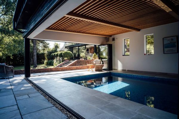 architectural photographer oxford pool extension bifold doors